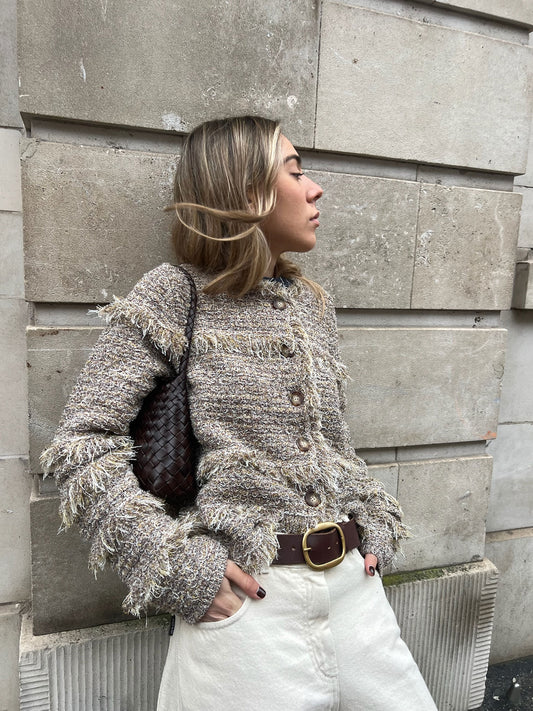 GITA KNIT TWEED JACKET HELIOS