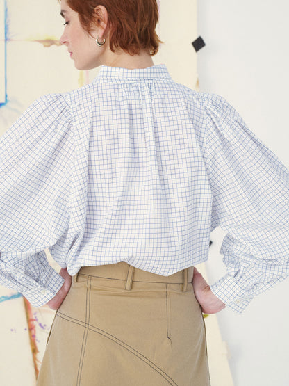 CLAUDIE SHIRT HAND ARTWORK WHITE CHECK MULTI