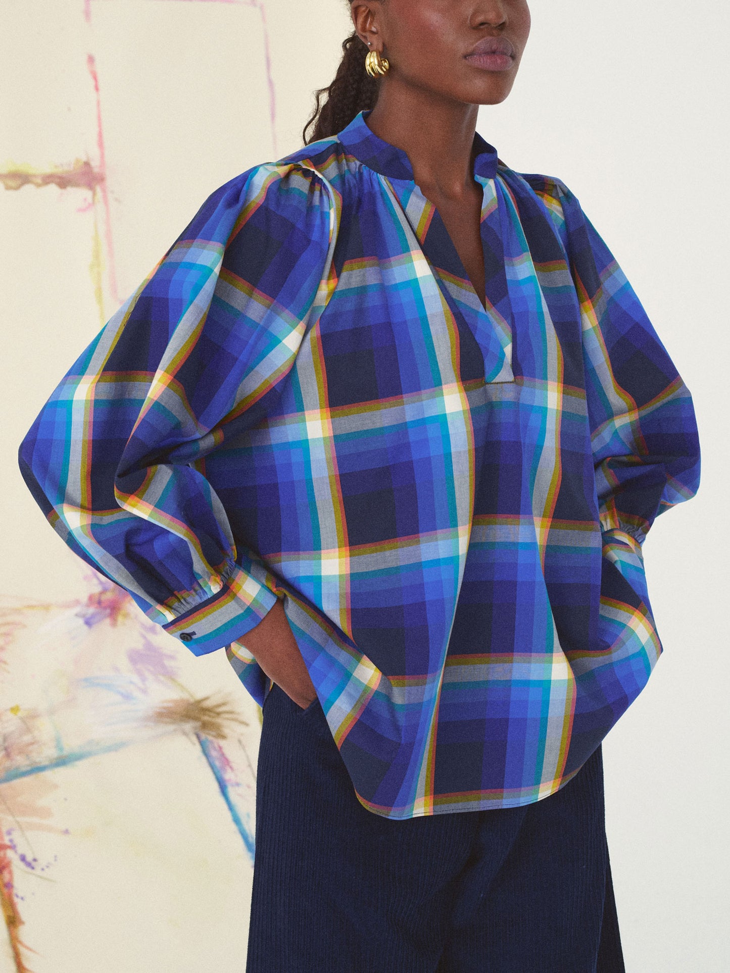 CLAUDIA TARTAN SHIRT BLUE BLUE MULTI