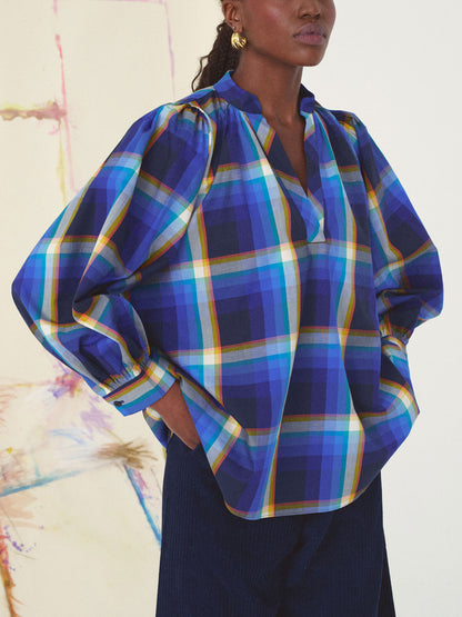 CLAUDIA TARTAN SHIRT BLUE BLUE MULTI