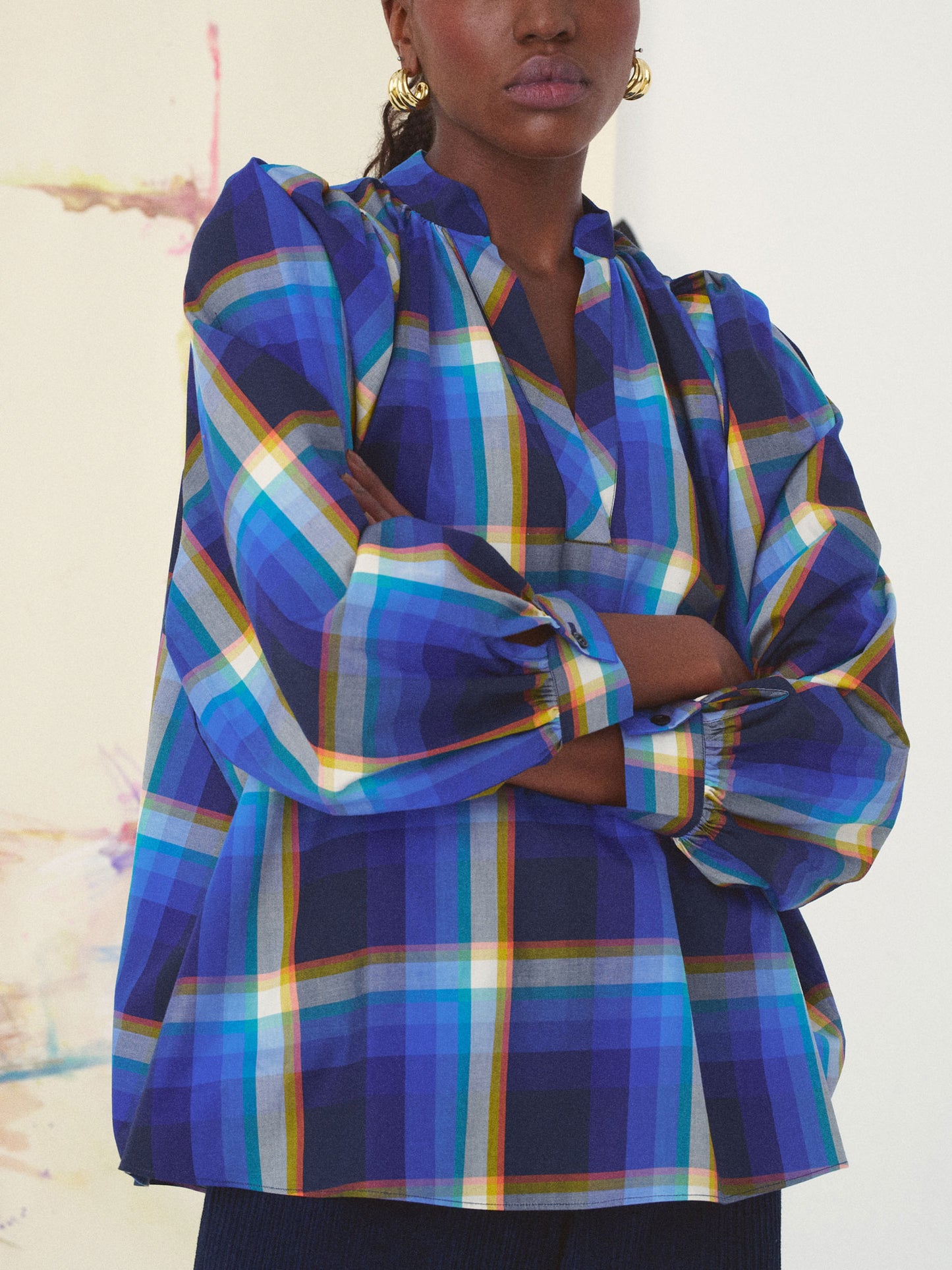 CLAUDIA TARTAN SHIRT BLUE BLUE MULTI
