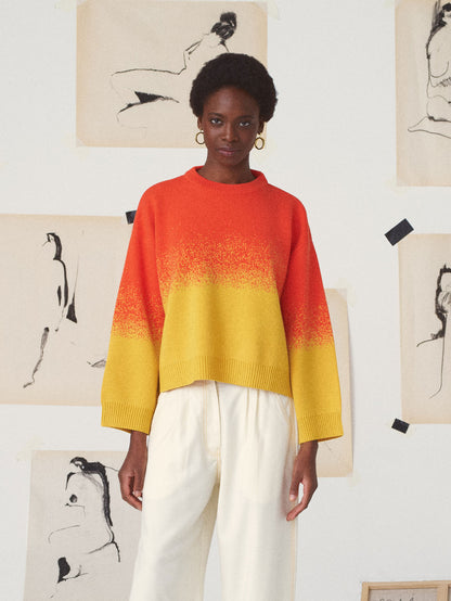 GERDA KNIT BIRDSEYE 2TONE YELLOW/ORANGE