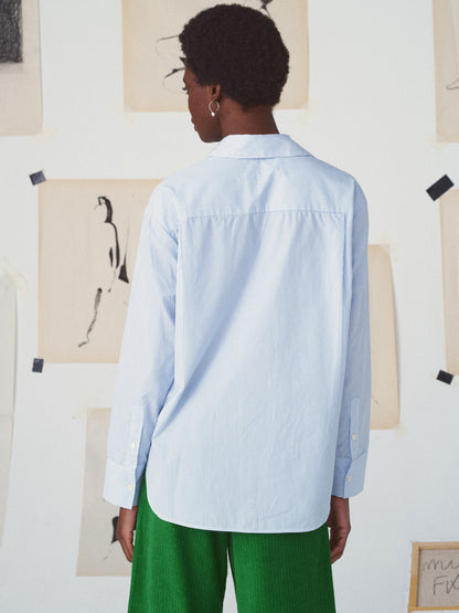 MILOU SHIRT NAMES BY HAND BLUE WHITE STRIPES