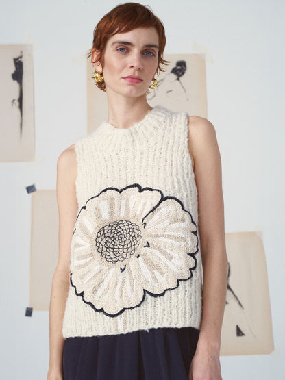 MAYA FLOWER KNIT BY HAND OFF WHITE/ MULTI