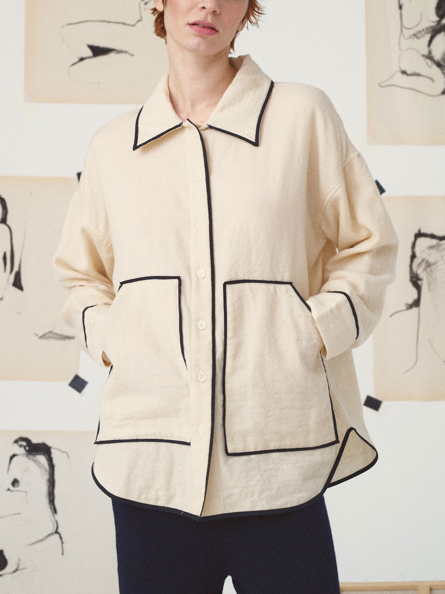 FIFETTE PIPING SHIRT OFF WHT OFF WHITE