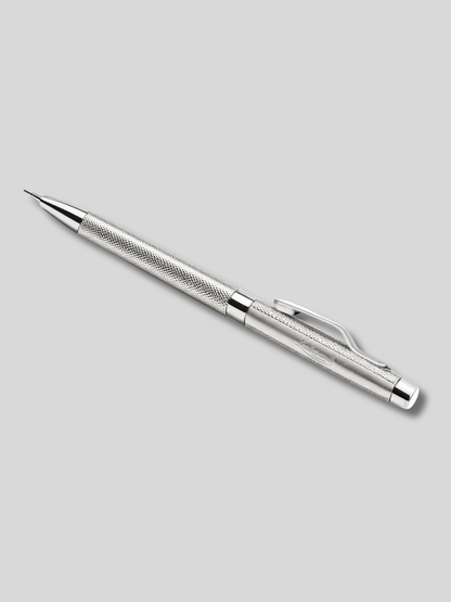 Oxford 925 Sterling Silver Mechanical Pencil – Hand Engine-Turned Barleycorn Guilloché