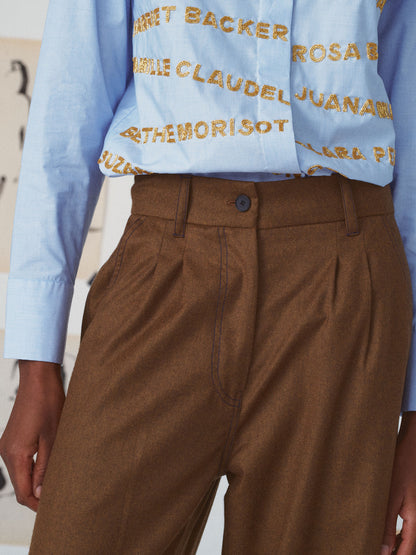 MITI WOOL PANTS BROWN