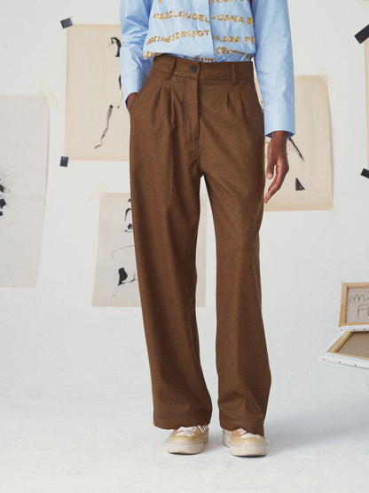 MITI WOOL PANTS BROWN