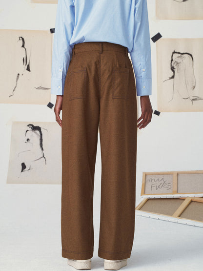 MITI WOOL PANTS BROWN