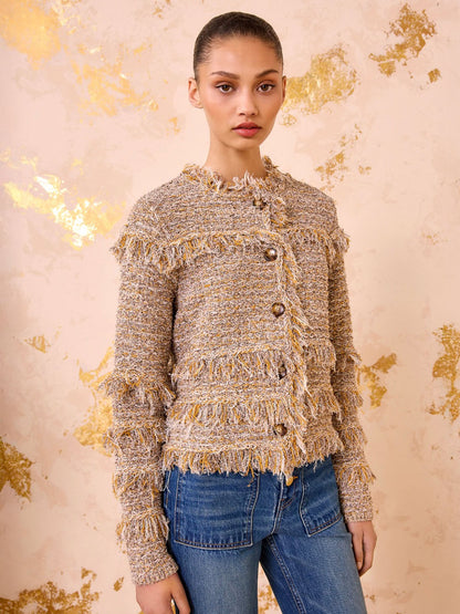 GITA KNIT TWEED JACKET HELIOS