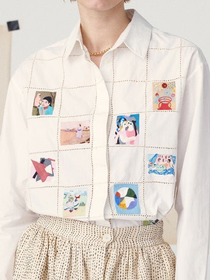 MILOU SHIRT MINI-ARTWORK WHITE MULTI