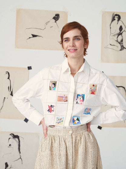 MILOU SHIRT MINI-ARTWORK WHITE MULTI