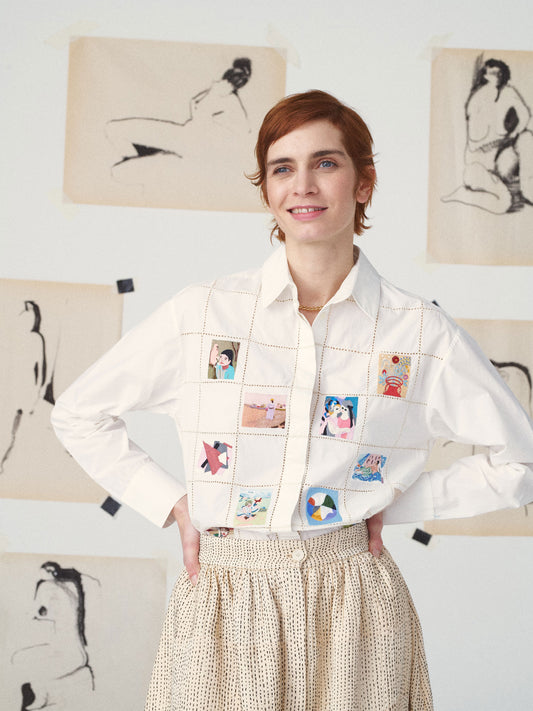 MILOU SHIRT MINI-ARTWORK WHITE MULTI
