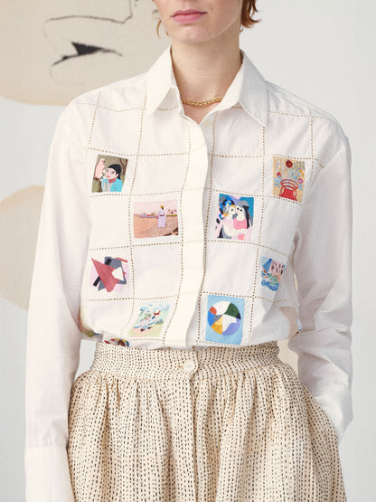 MILOU SHIRT MINI-ARTWORK WHITE MULTI