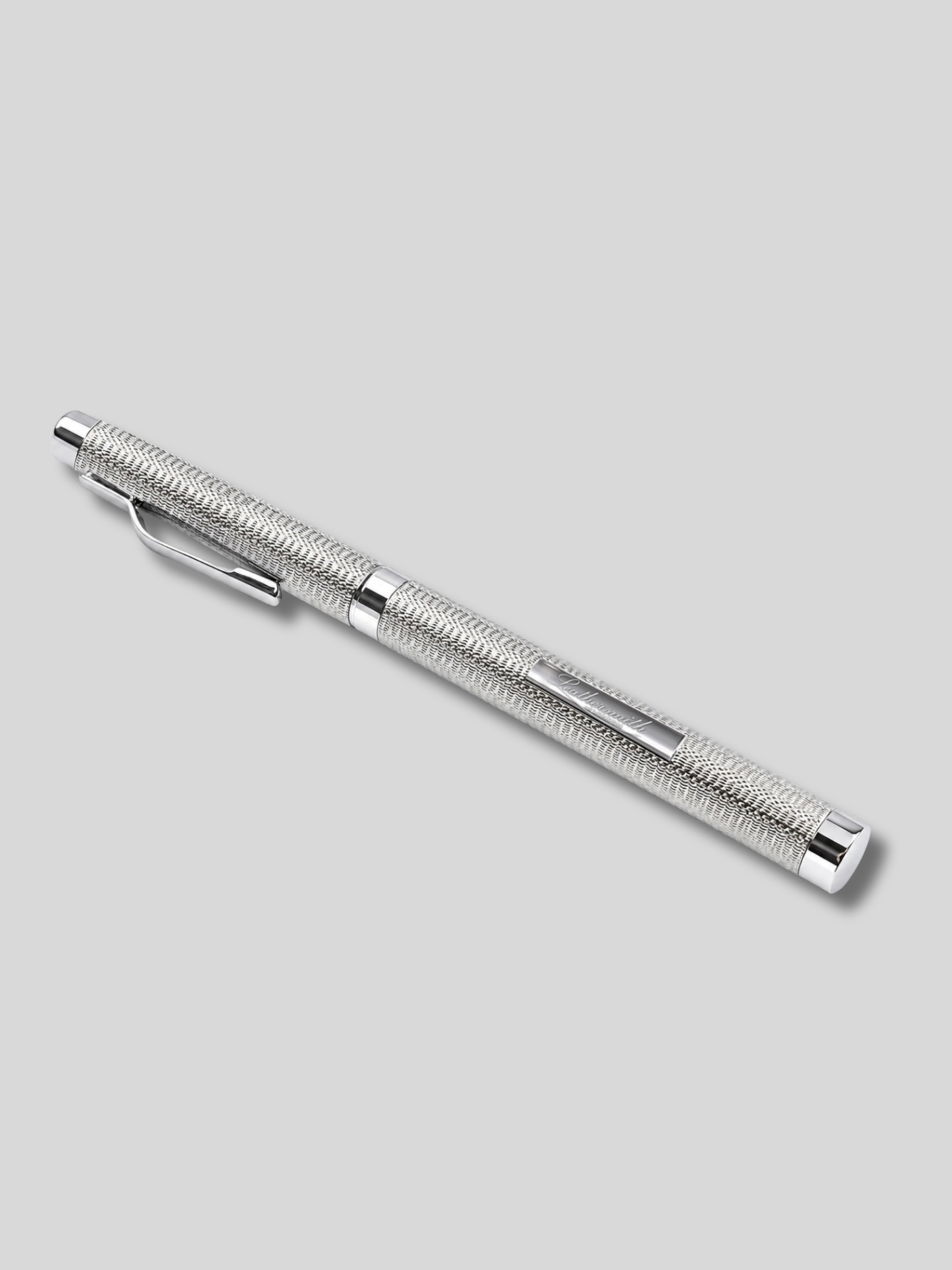 Chelsea 925 Sterling Silver Rollerball Pen – Hand Engine-Turned Barleycorn Guilloché