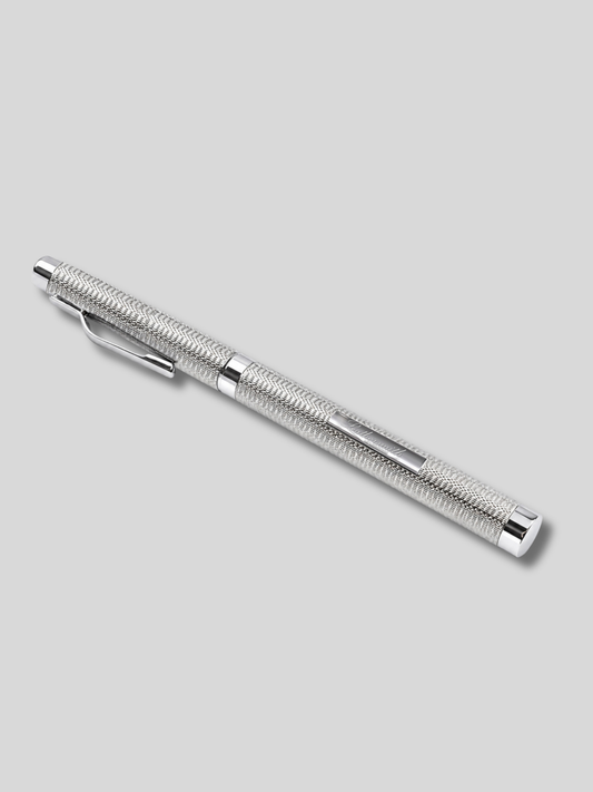 Chelsea 925 Sterling Silver Rollerball Pen – Hand Engine-Turned Barleycorn Guilloché