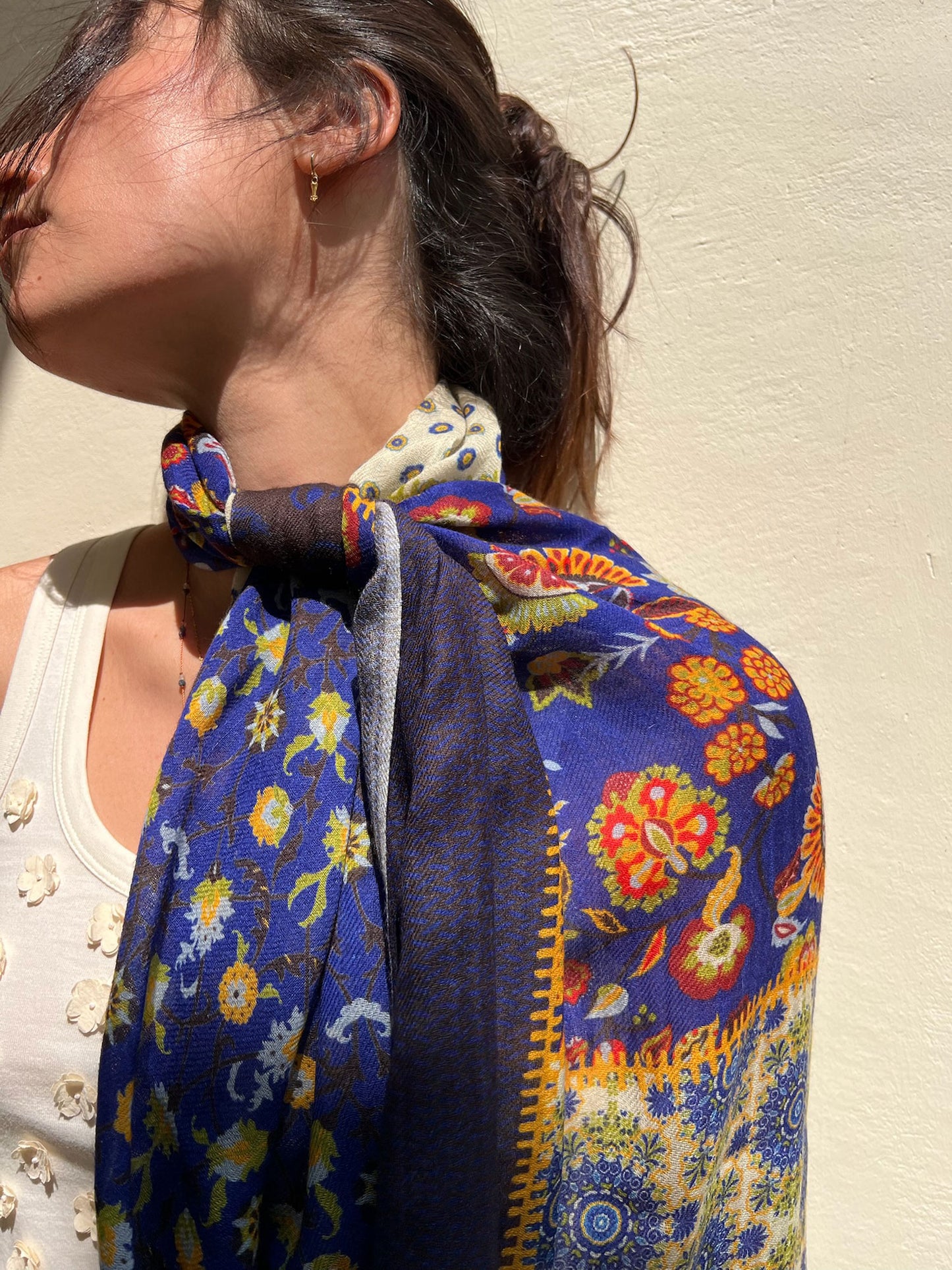 16647-PATCHWORK SCARF GY