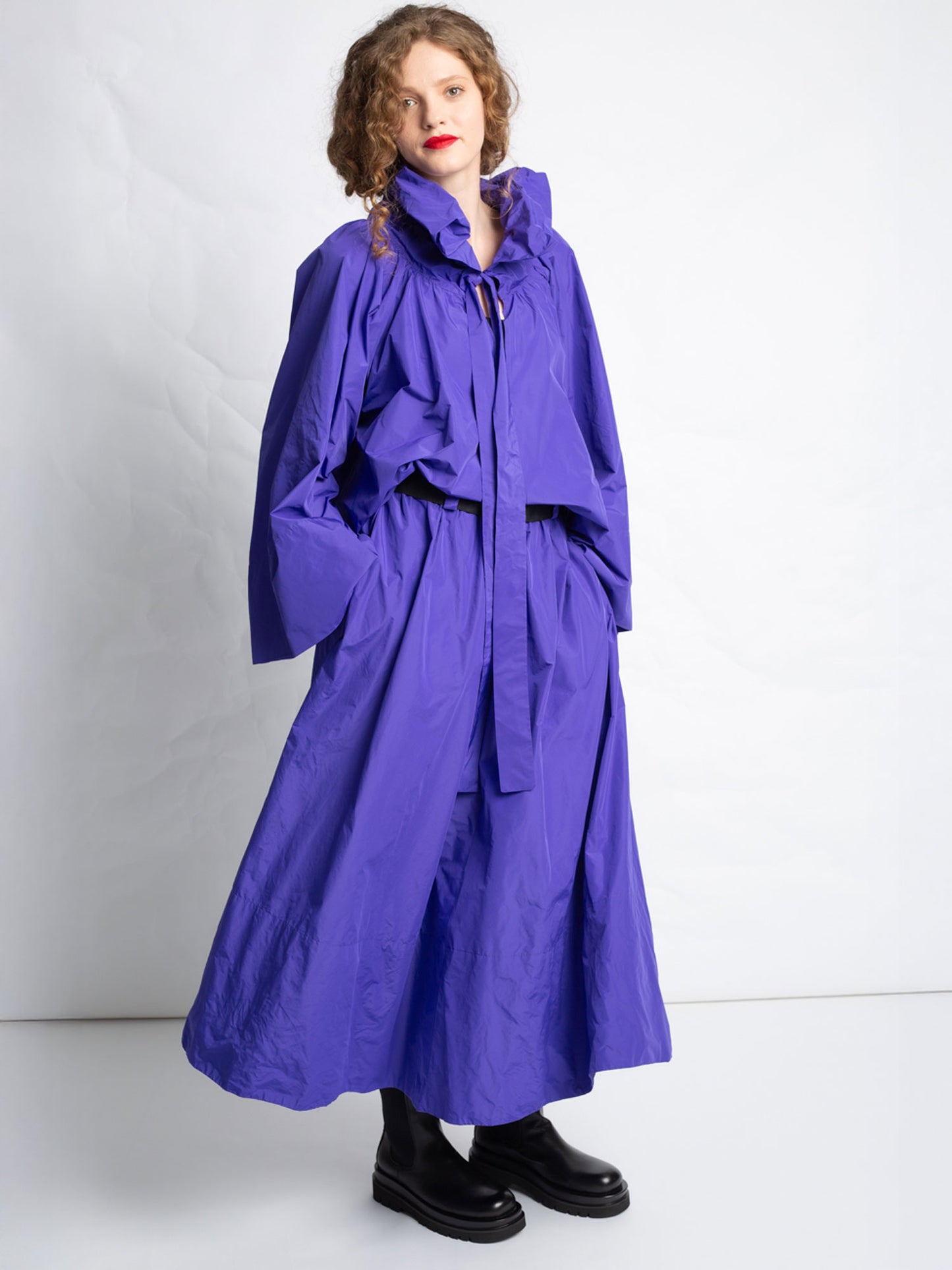 A-LINE SHIRT WITH TIE INDIGO