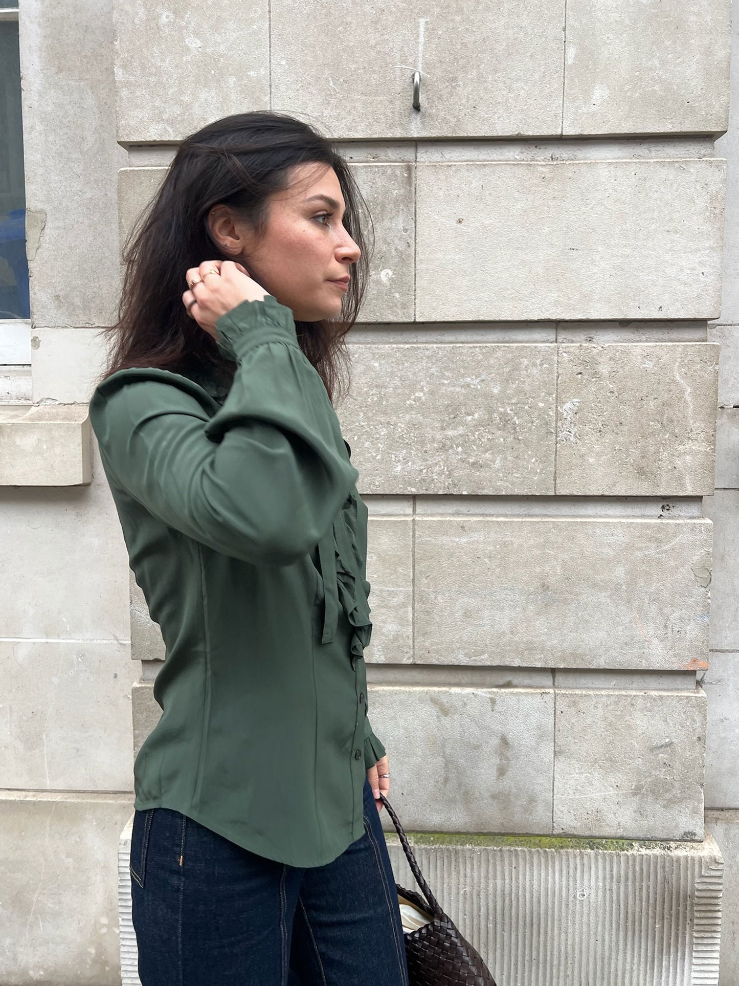 CATROUX SILK BLOUSE CYPRESS