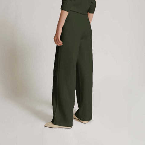RELAX KNIT TROUSERS MILITARY GREEN