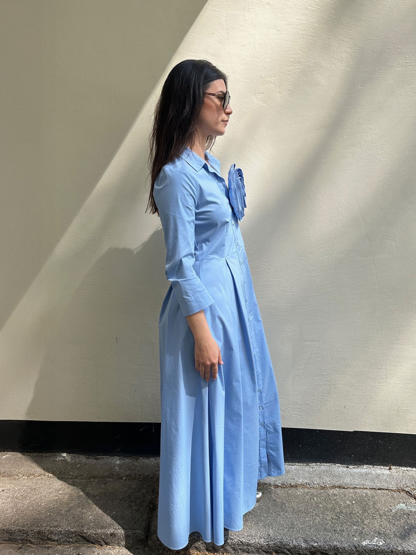 21-MED SHIRT DRESS BLUE BLUE