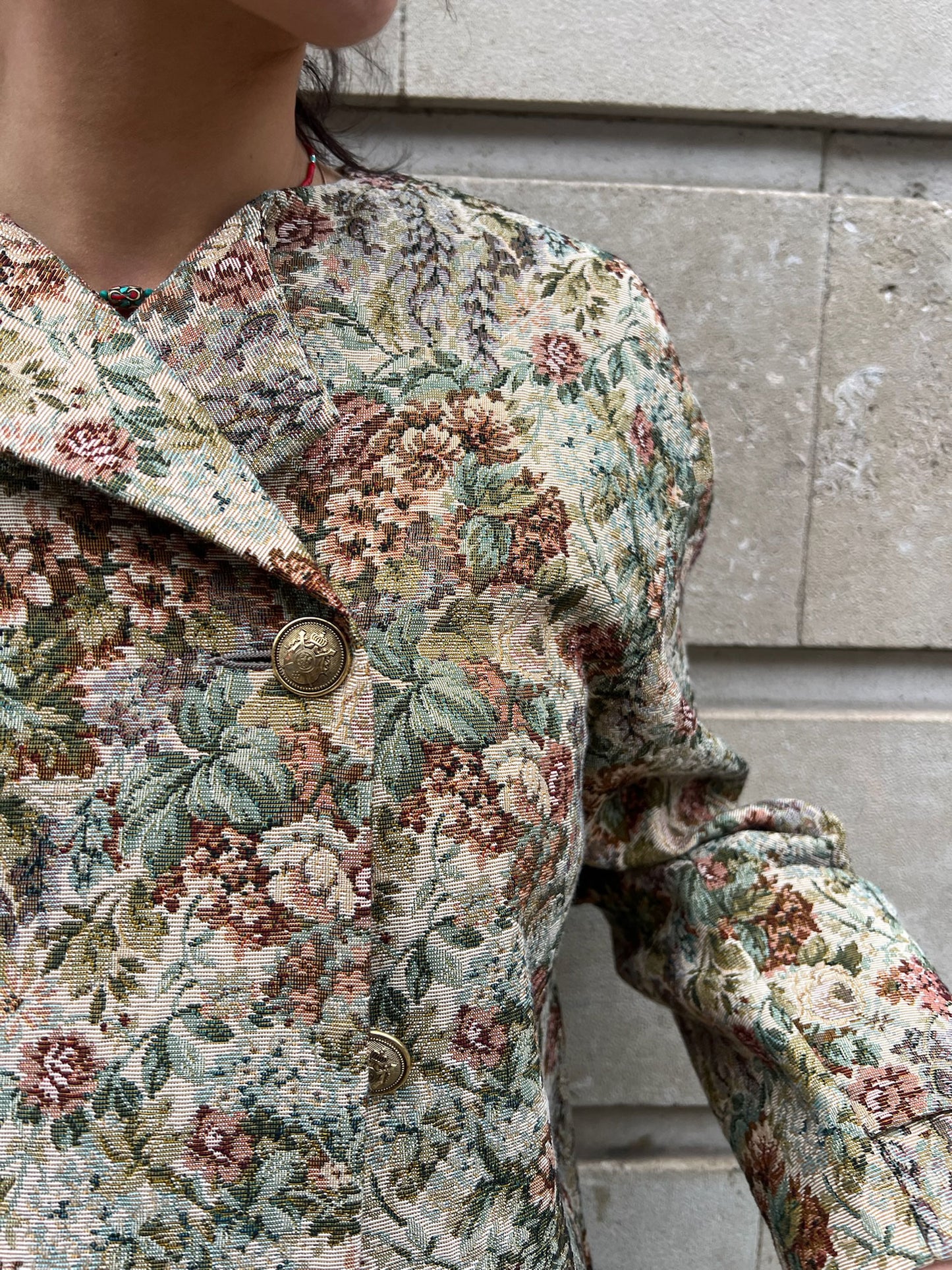 RIDOX DB JAQUARD COAT BROWN MULTI
