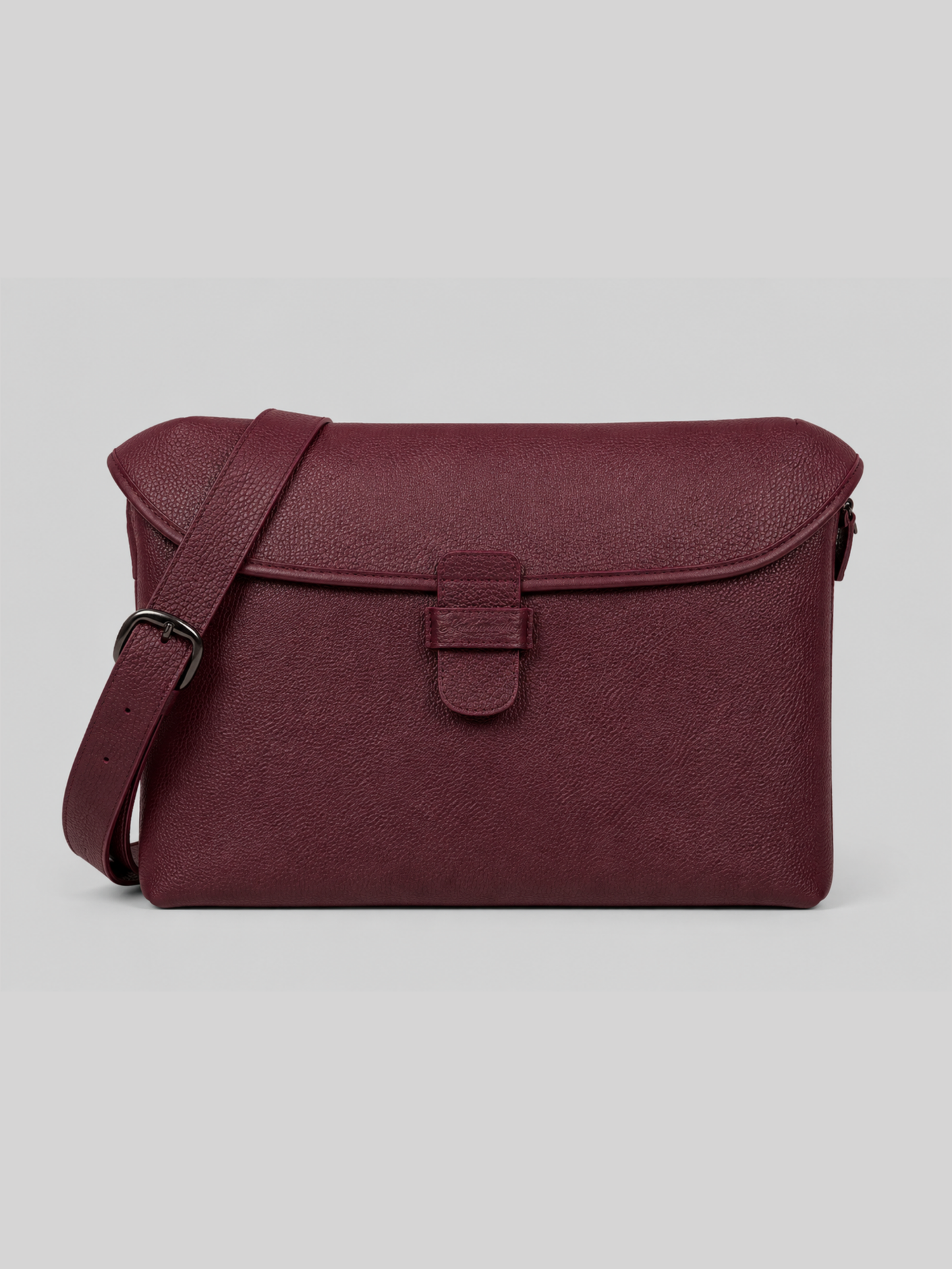 LEATHER MESSENGER BAG BURGUNDY