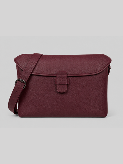 LEATHER MESSENGER BAG BURGUNDY