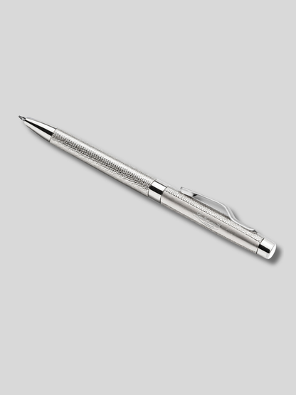 Regent 925 Sterling Silver Twist-Action Ballpoint Pen – Hand Engine-Turned Barleycorn Guilloché