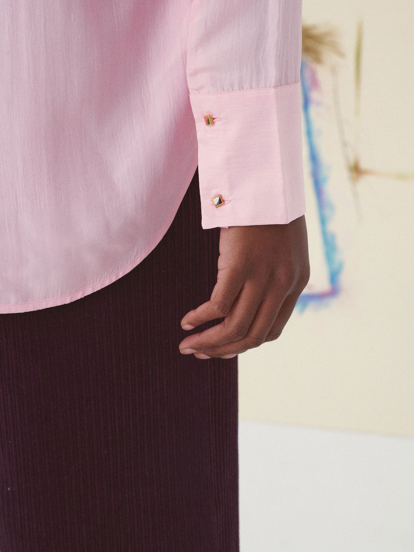 HABUTAI PINK SILK SHIRT PINK