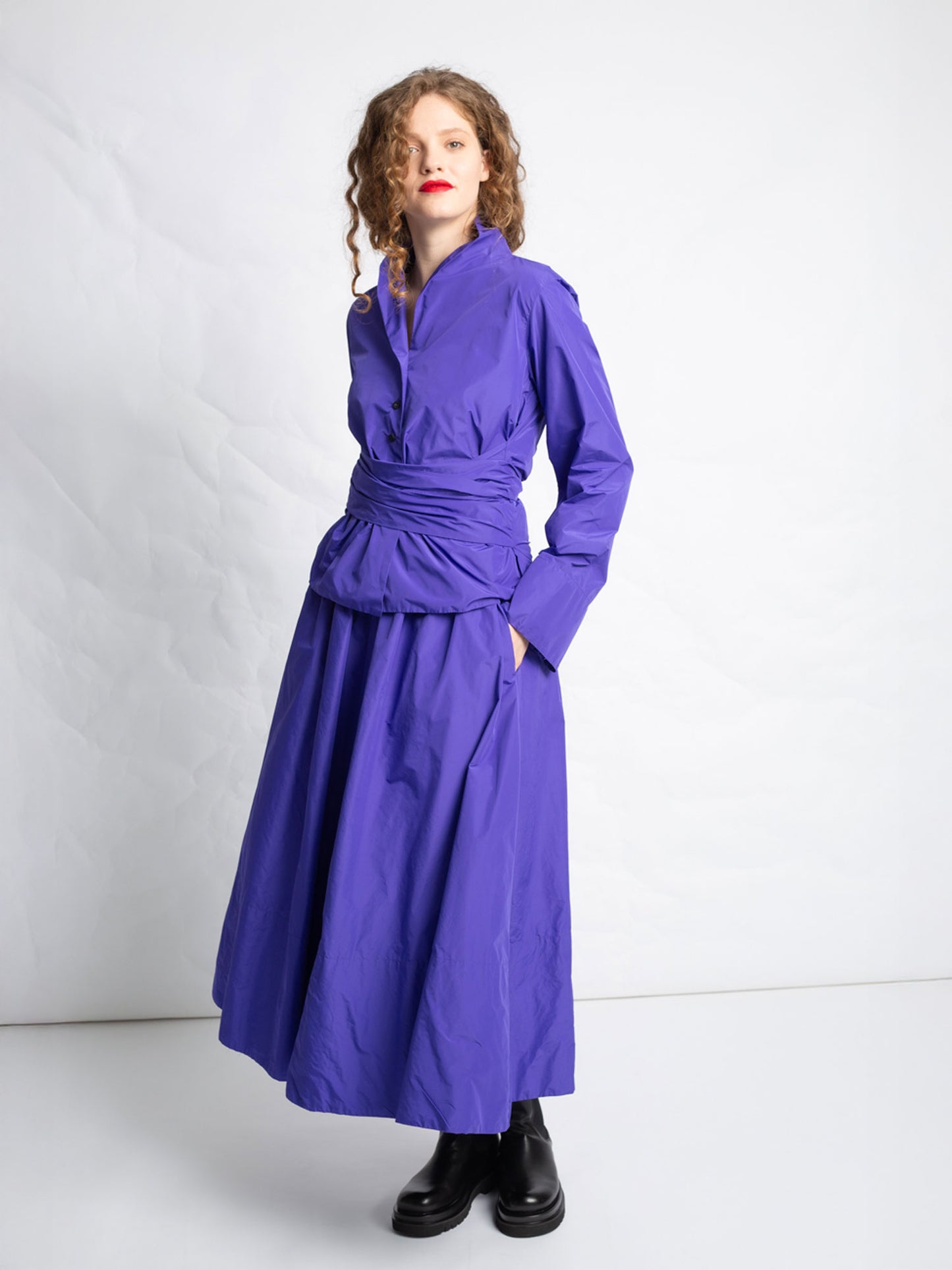 A-LINE SKIRT LONG INDIGO