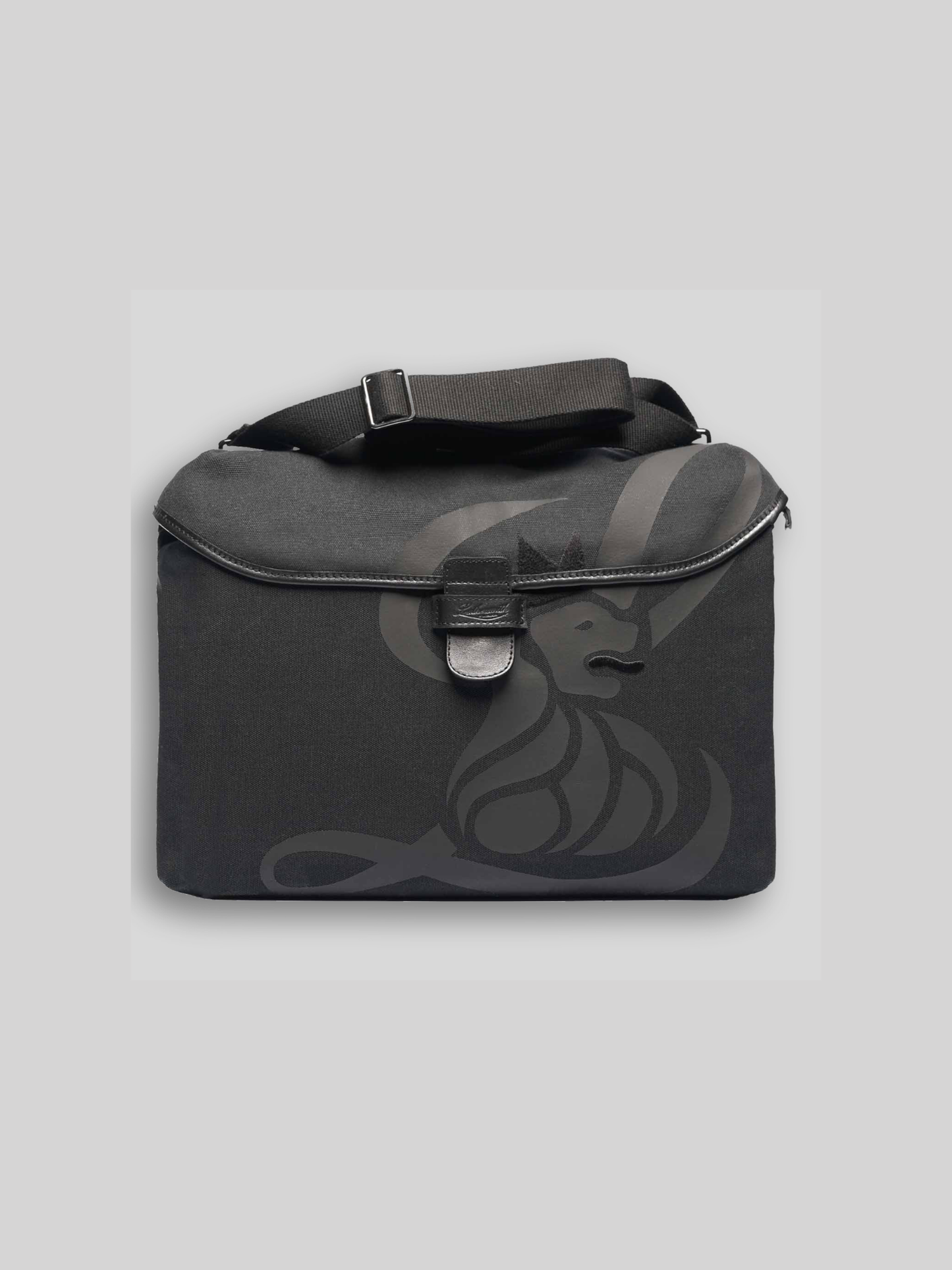 CANVAS LION MESSENGER BAG BLACK