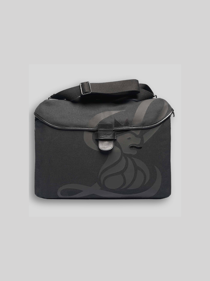 CANVAS LION MESSENGER BAG BLACK
