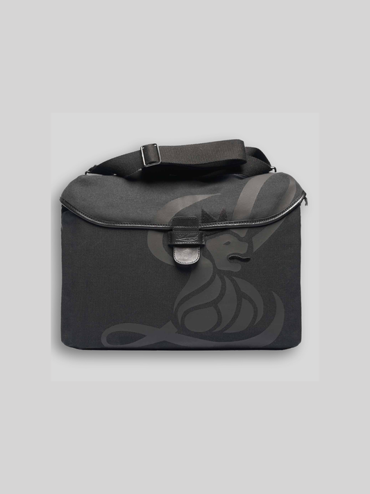 CANVAS LION MESSENGER BAG BLACK