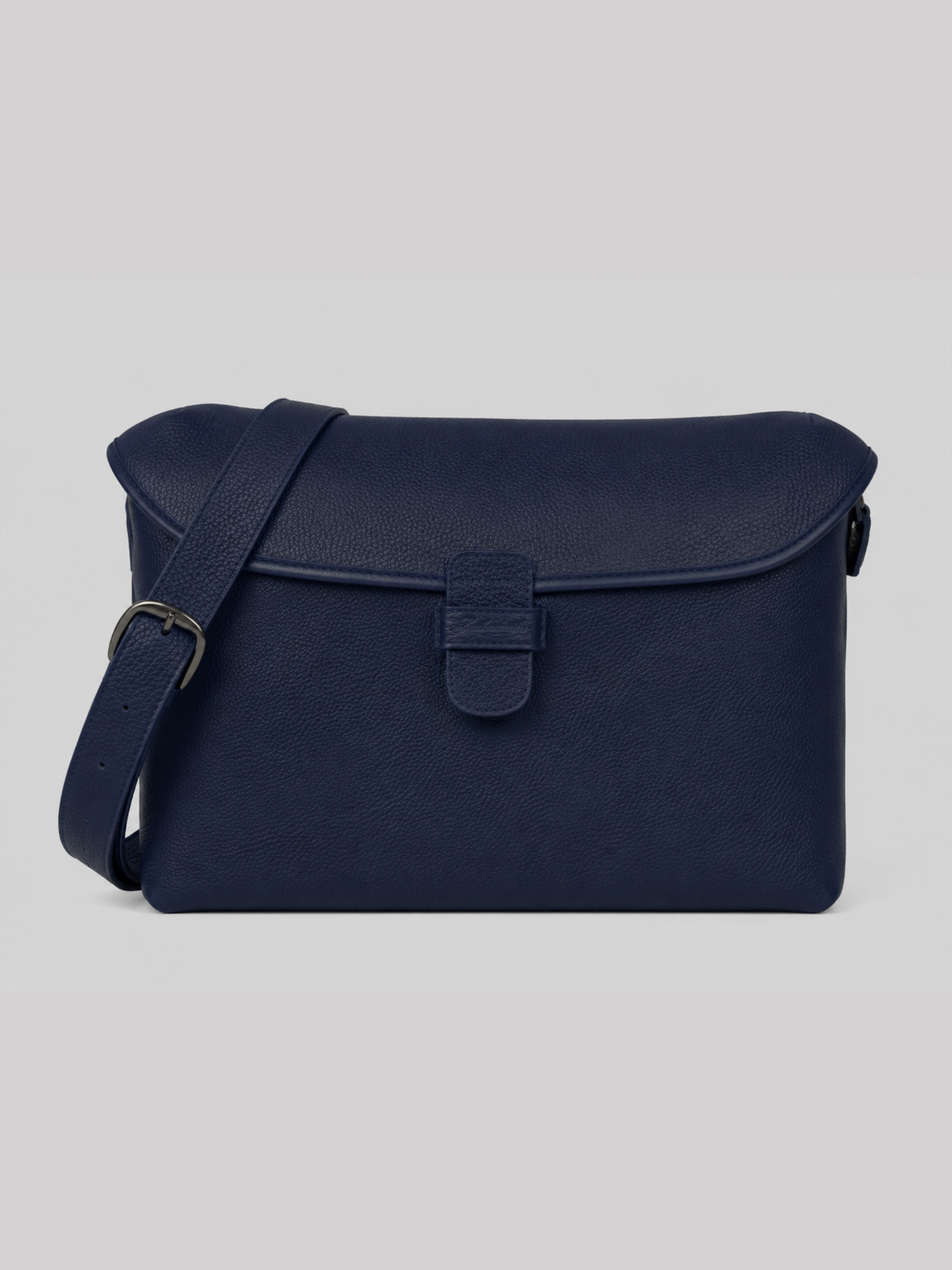 SAC MESSAGER EN CUIR BLEU MARINE 
