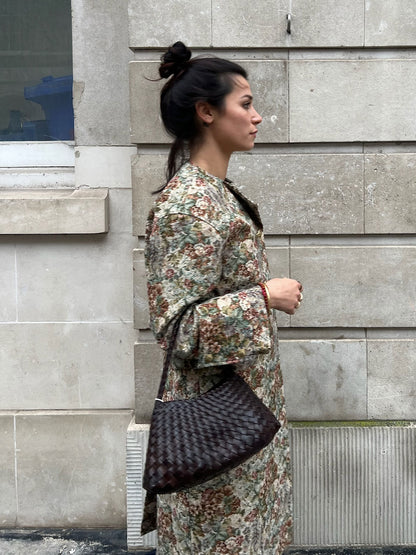 RIDOX DB JAQUARD COAT BROWN MULTI
