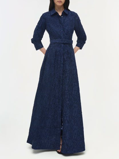 COURTNEY FLORAL GOWN - NAVY MIDNIGHT