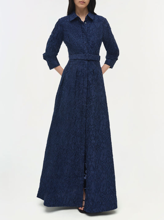 COURTNEY FLORAL GOWN - NAVY MIDNIGHT