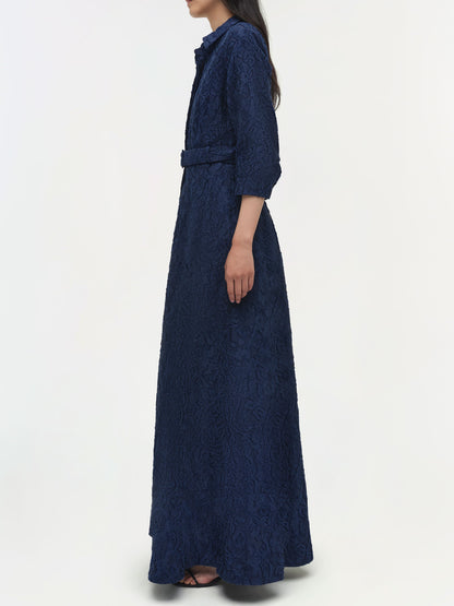 COURTNEY FLORAL GOWN - NAVY MIDNIGHT