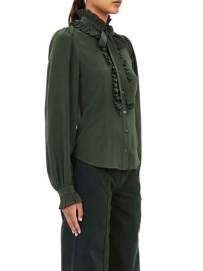 CATROUX SILK BLOUSE CYPRESS