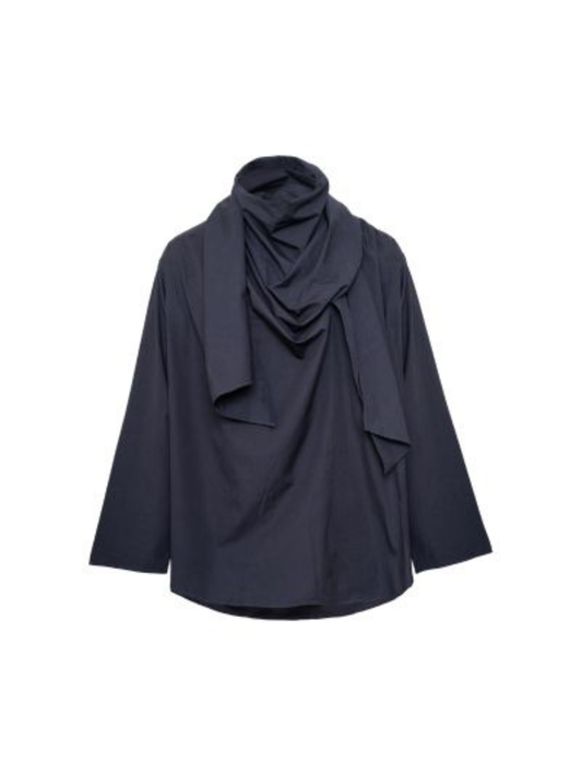 MARCEL BLOUSE WITH NECK TIE NAVY