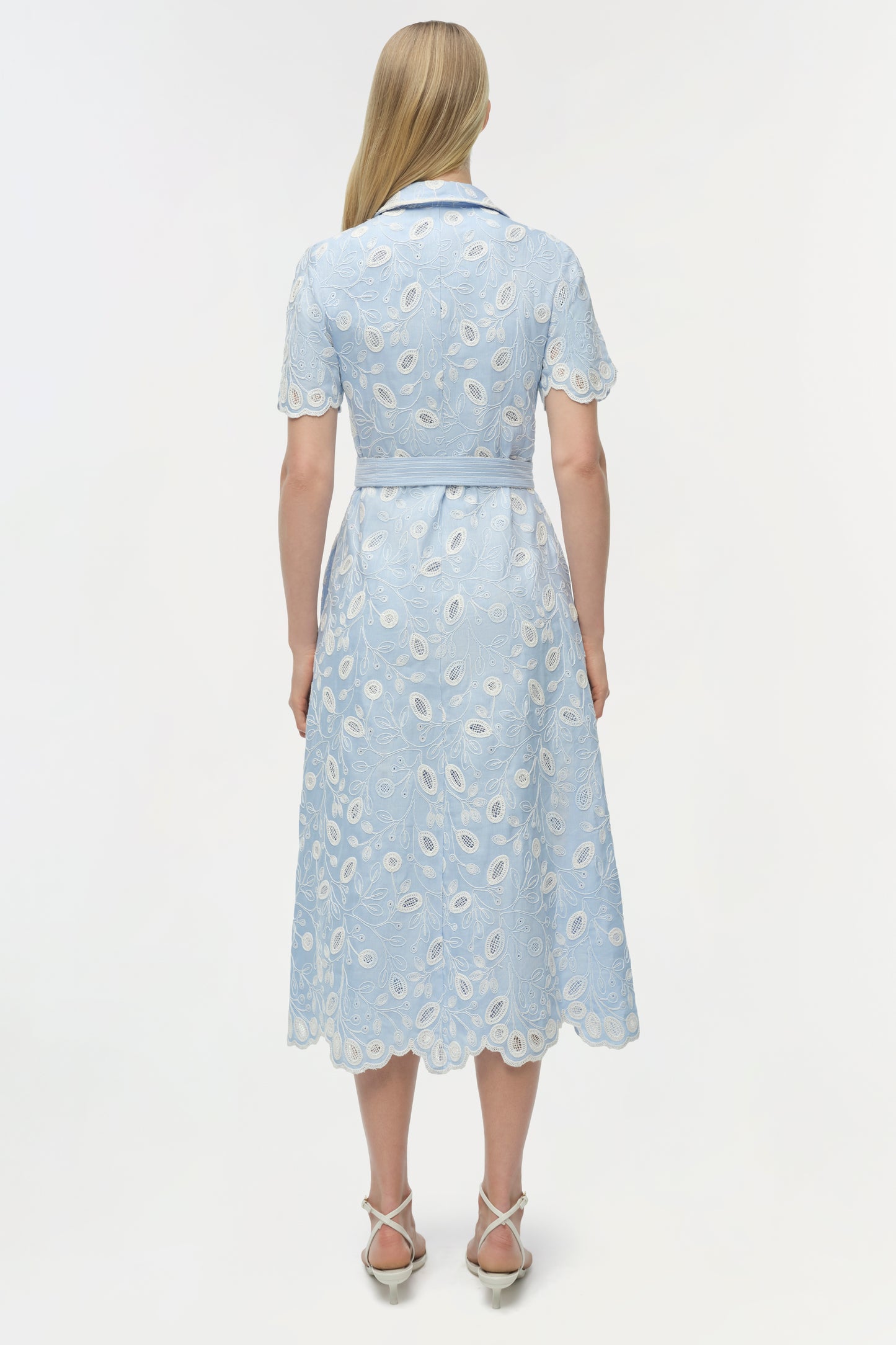 AUDRIA MIDI FLORAL DRESS LT BLUE/ WHITE