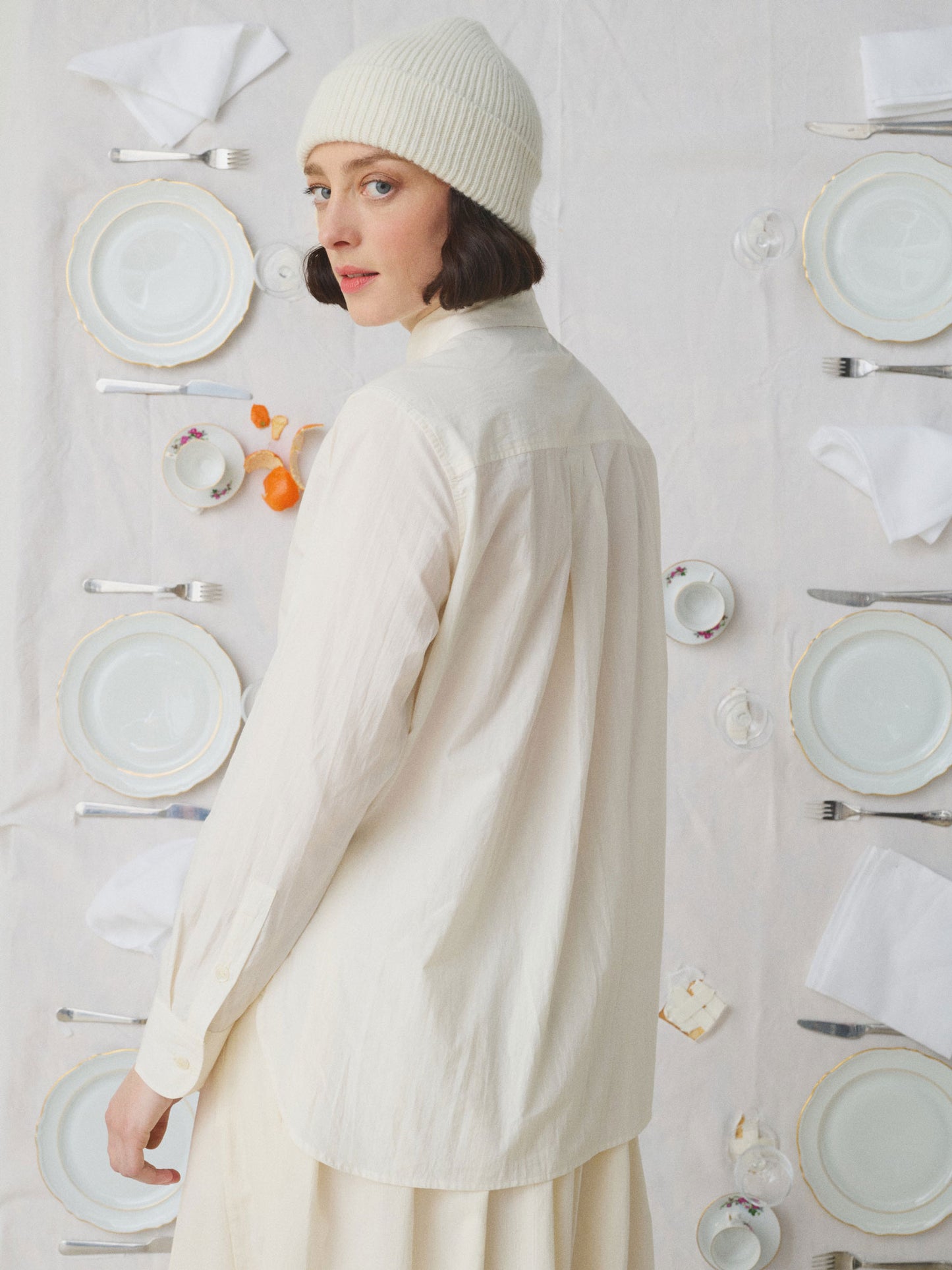 ASSIA SHIRT EMB GREEN FLORAL CREME GREEN