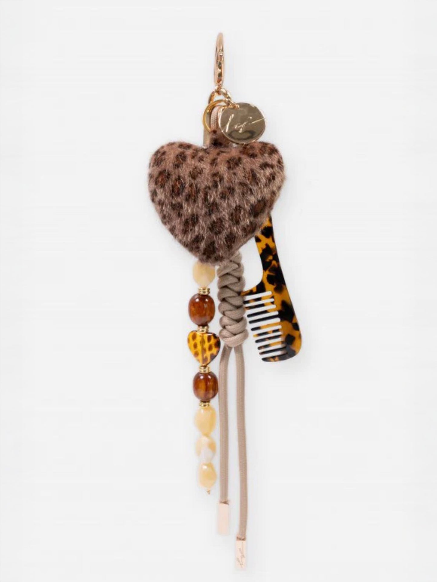CHARM LEOPARD HEART BEIGE