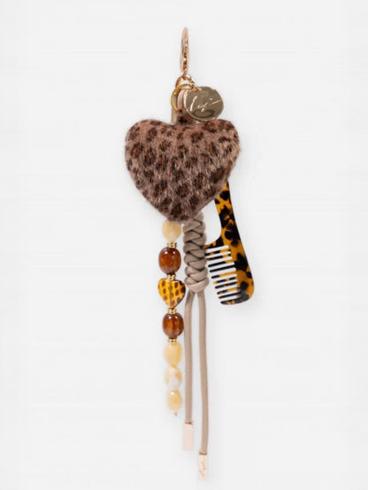 CHARM LEOPARD HEART BEIGE