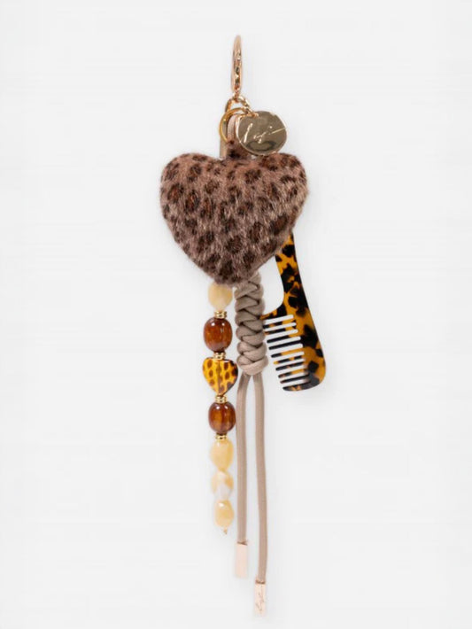 CHARM LEOPARD HEART BEIGE