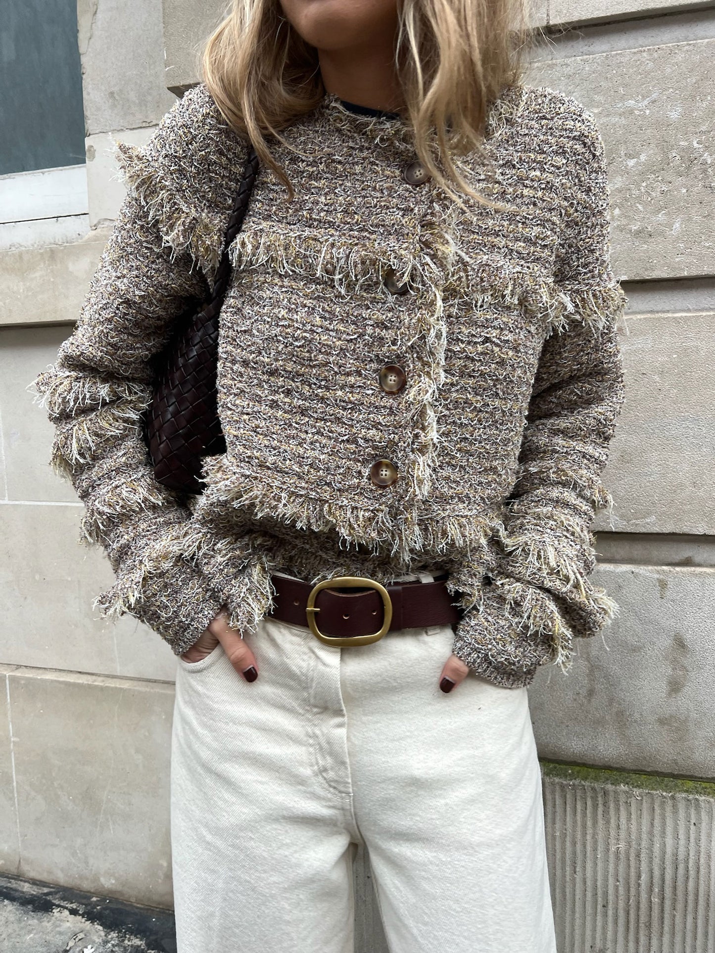 GITA KNIT TWEED JACKET HELIOS