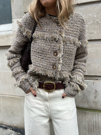 GITA KNIT TWEED JACKET HELIOS