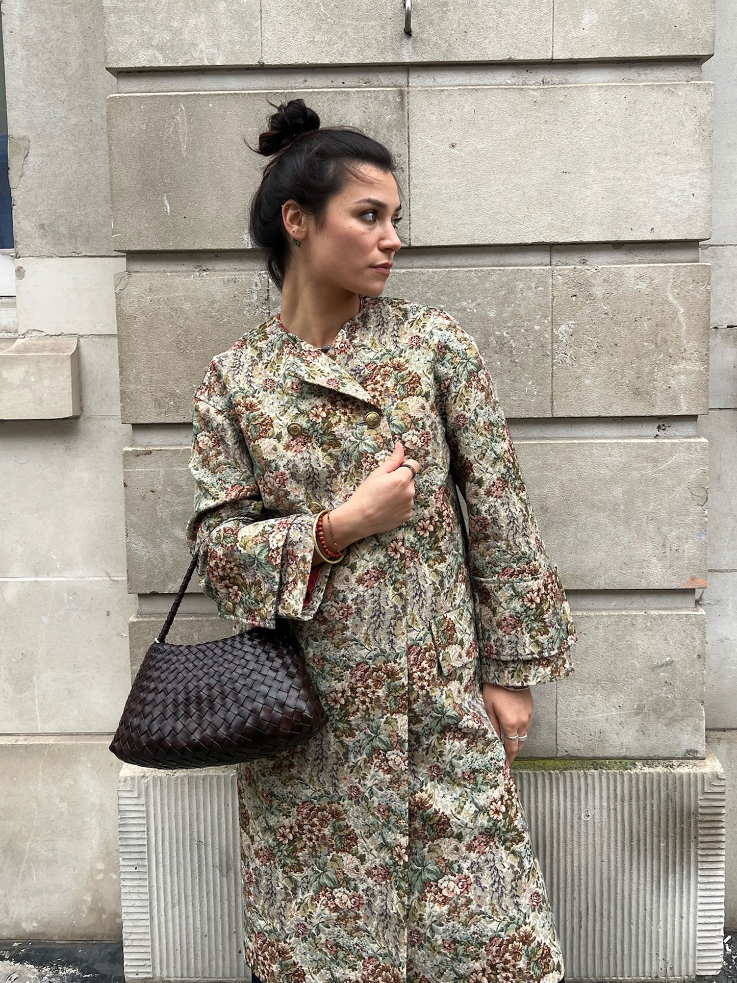 RIDOX DB JAQUARD COAT BROWN MULTI