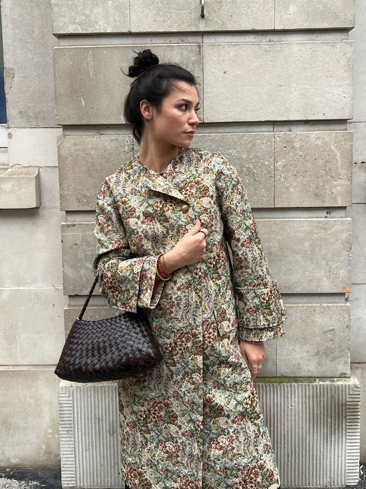 RIDOX DB JAQUARD COAT BROWN MULTI